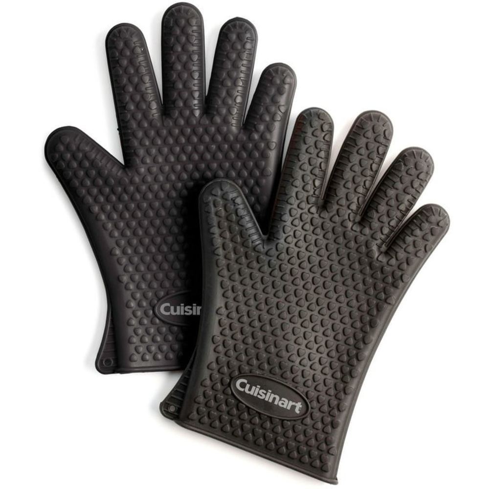 CUISINART NEW Heat Resistant Silicone Grill Gloves 2 Pk No Slip dishwasher safe
